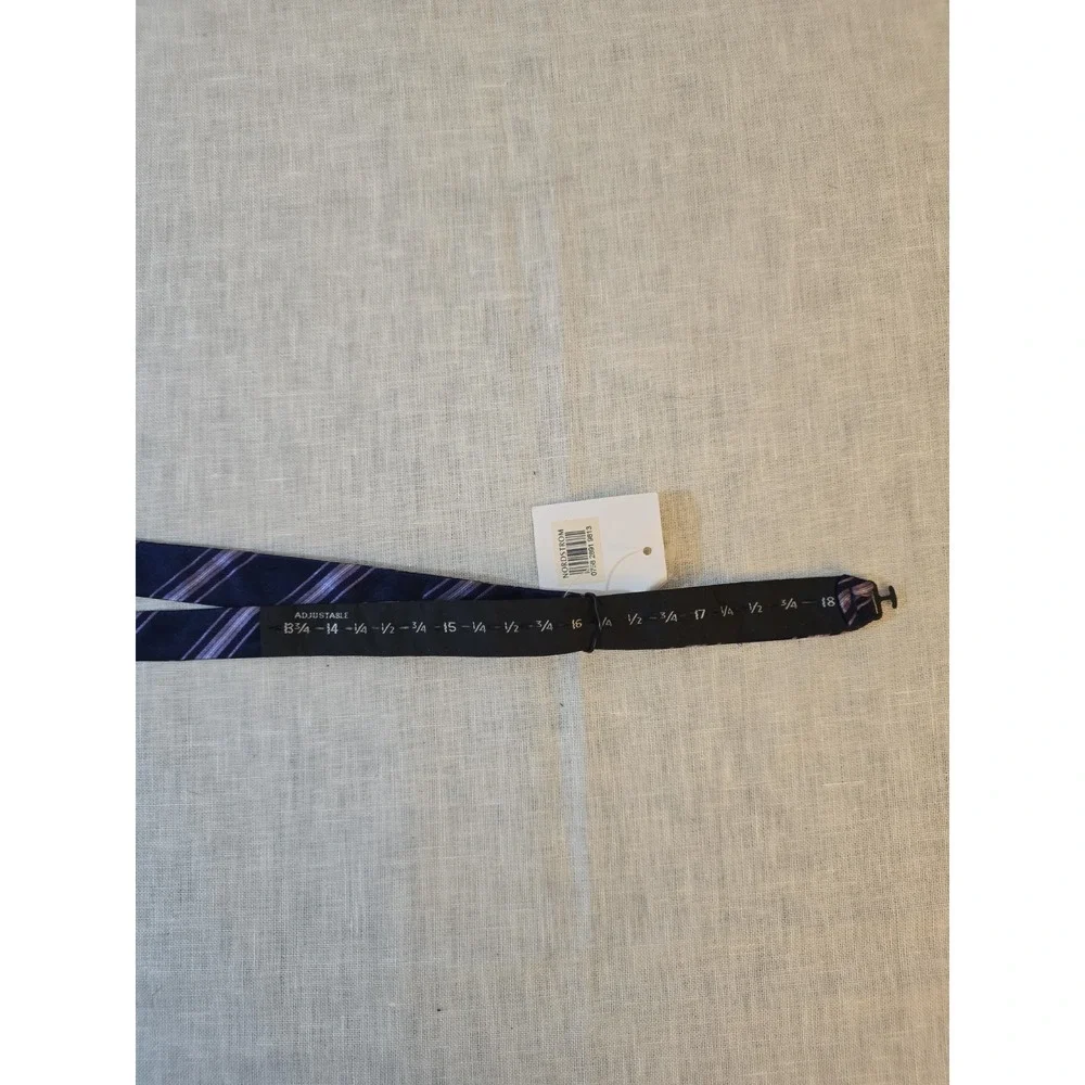 NWT Michael Kors Navy & Purple Stripe 100% Silk Bow Tie